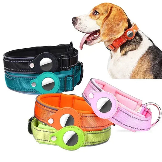 Easy To Use Anti-Lost Dog Collar with Airtag Holder | Reflective, Waterproof, & Adjustable - Perfect for Large Dogs - Premium dog collar from Lizard Vigilante - Just $24.88! Shop now at Lizard Vigilante