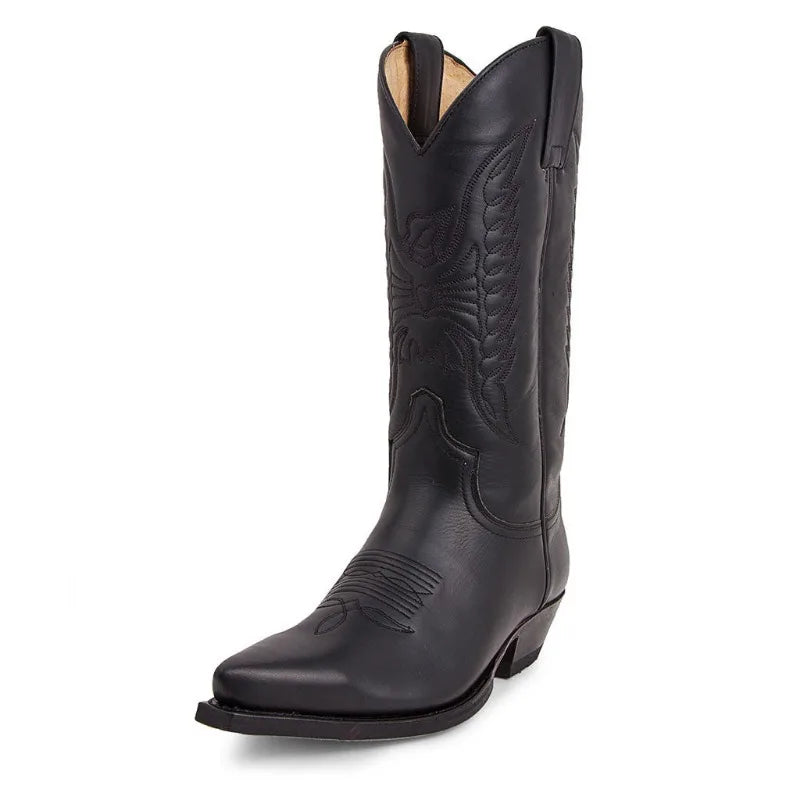 Retro Chic: Mid-Calf Western Boots with Side Zipper - Premium boots from Lizard Vigilante - Just $72.99! Shop now at Lizard Vigilante