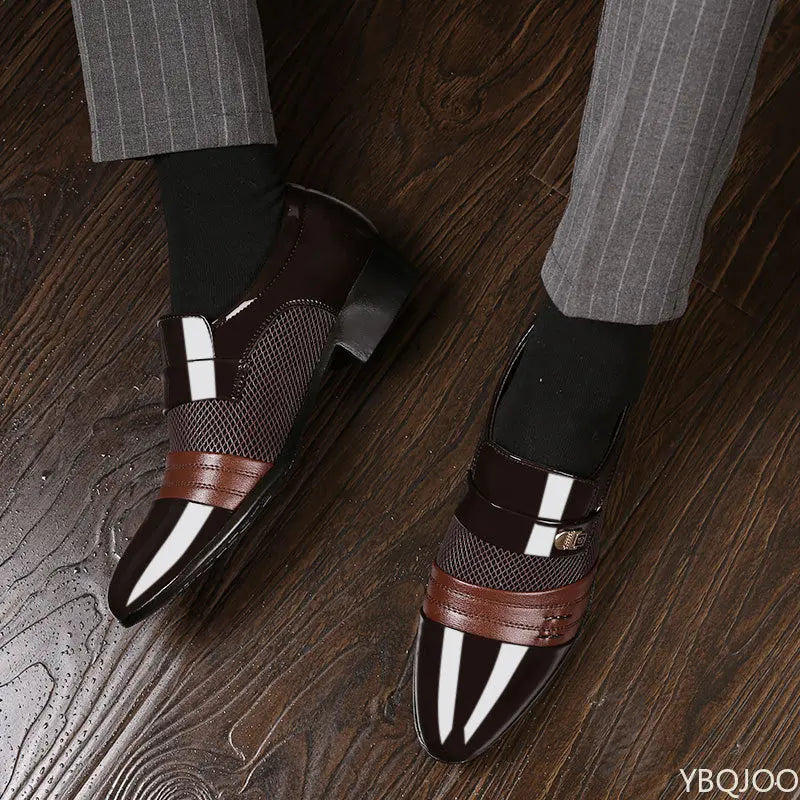 Men's Slip-On Oxfords – Classic Leather Dress Shoes for Office & Career, Stylish Business Suits - Premium shoes from Lizard Vigilante - Just $44.88! Shop now at Lizard Vigilante