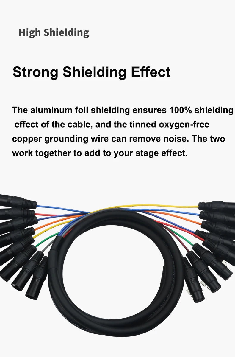 XLR Cable XSSH M/F 8 Channel Professional Multi-Media Snake Cable 8 Pairs Male to Female 3 Pin XLR Balanced Audio Extension Cord - Premium  from Lizard Vigilante - Just $72.99! Shop now at Lizard Vigilante
