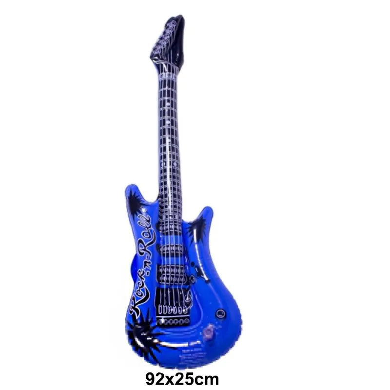 35inch Inflatable Guitar Inflatable Rock 'N Roll Electric Guitar for 80s 90s Themed Party Adults Kids Music Birthday Party - Lizard Vigilante