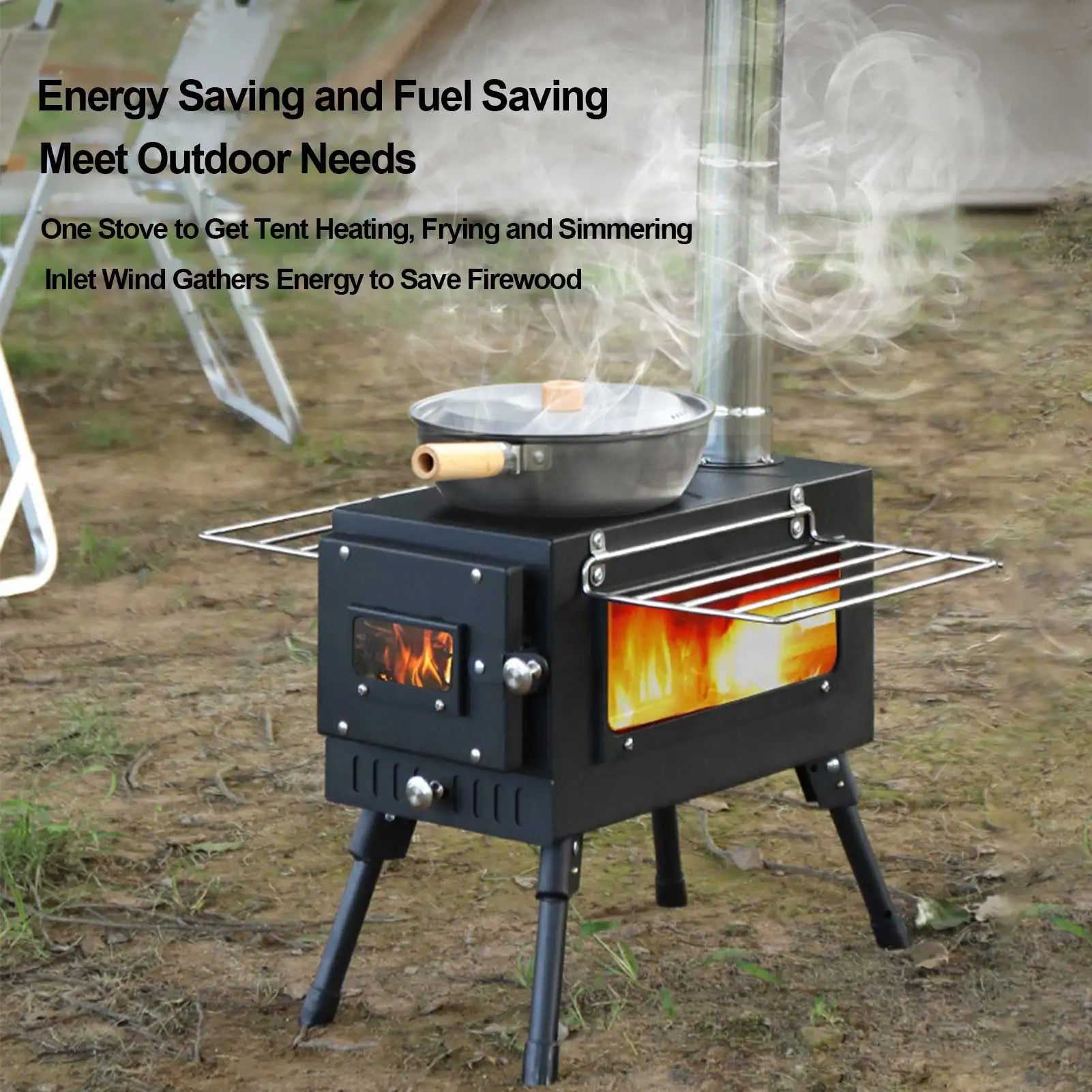 Camping Wood Stove Outdoor Wood Burner Home Use Wood Firing Stoves Portable Wood Burning Stove Winter Camping Accessories - Premium  from Lizard Vigilante - Just $139.99! Shop now at Lizard Vigilante