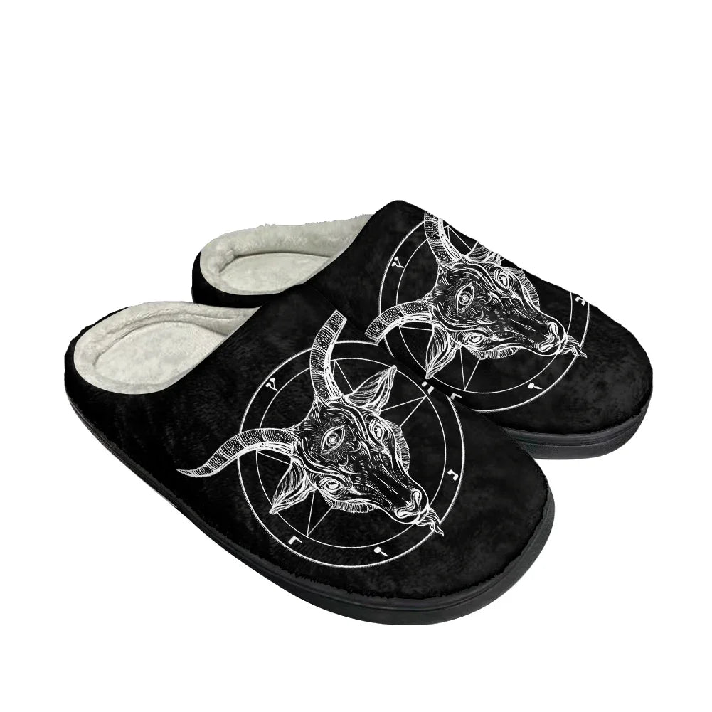 Baphomet Fashion Cotton Slippers – Plush Indoor Sandals for Men & Women | Comfortable, Warm, and Stylish Cartoon Animation Slippers - Premium slippers from Lizard Vigilante - Just $20.99! Shop now at Lizard Vigilante