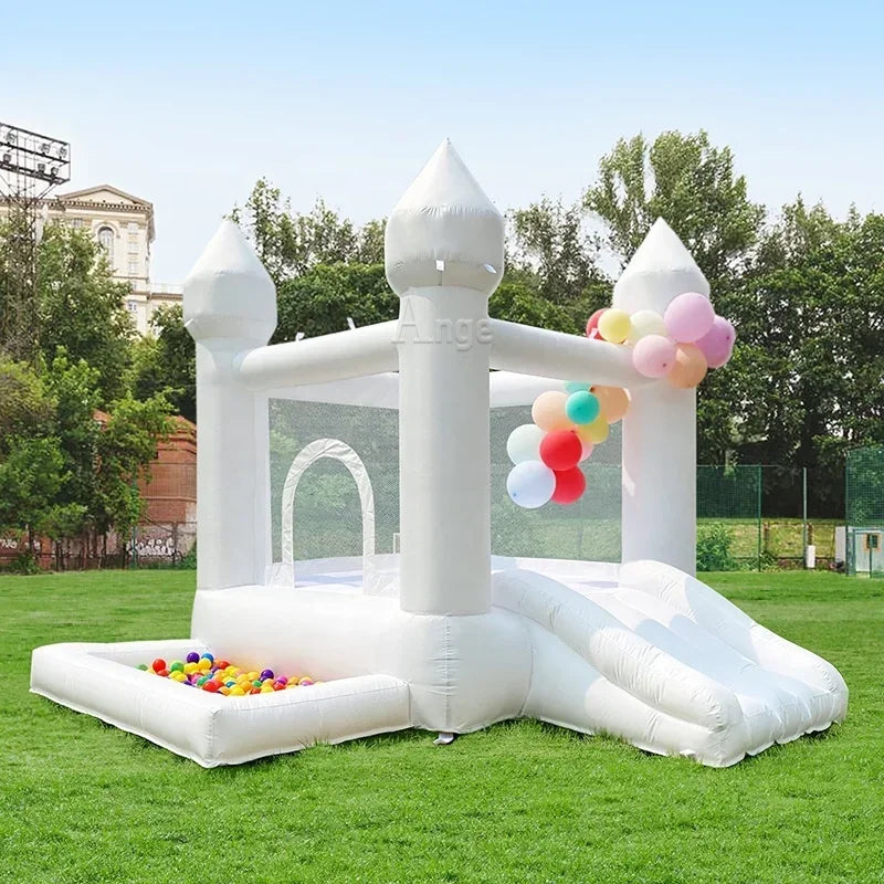 Mini White Wedding Inflatable Bounce Castle – Perfect for Kids Indoor & Outdoor Play - Premium bounce house from Lizard Vigilante - Just $2991.08! Shop now at Lizard Vigilante