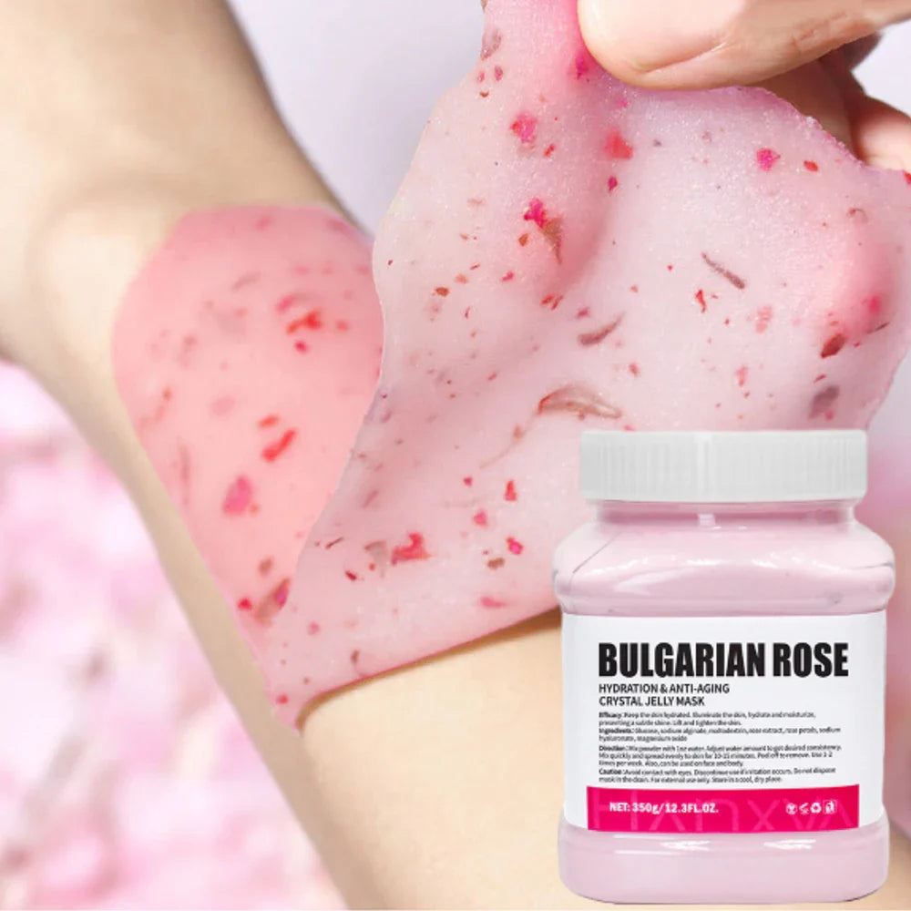 350g Jelly Mask Powder Rose Lavender Crystal Mask Collagen Face Mask Skin Moisturizing Powder Mask Facial Mask DIY Skin Care