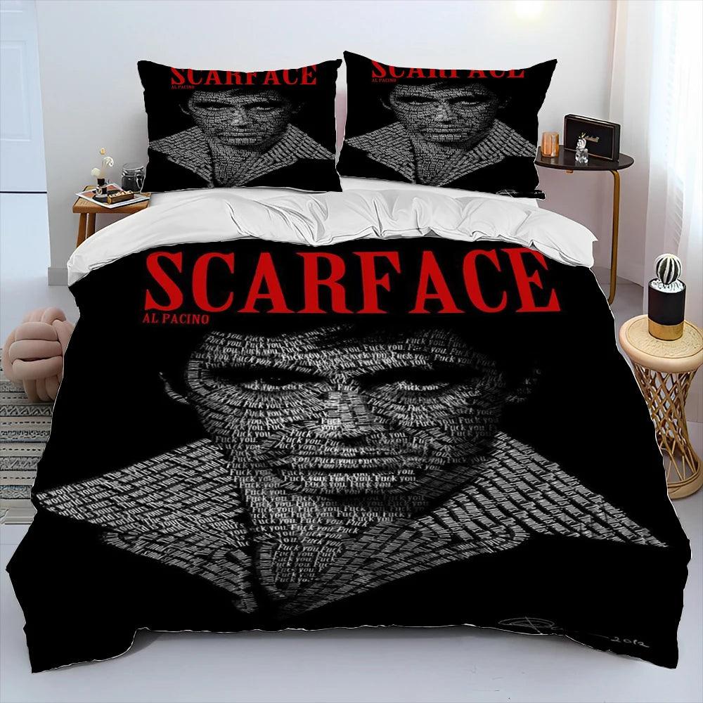 Scarface 1983 Movie Tony 3D Printing Comforter Bedding Set,Duvet Cover Bed Set Quilt Cover Pillowcase,King Queen Size Bedding Set Kid - Premium bed spread from Lizard Vigilante - Just $62.99! Shop now at Lizard Vigilante