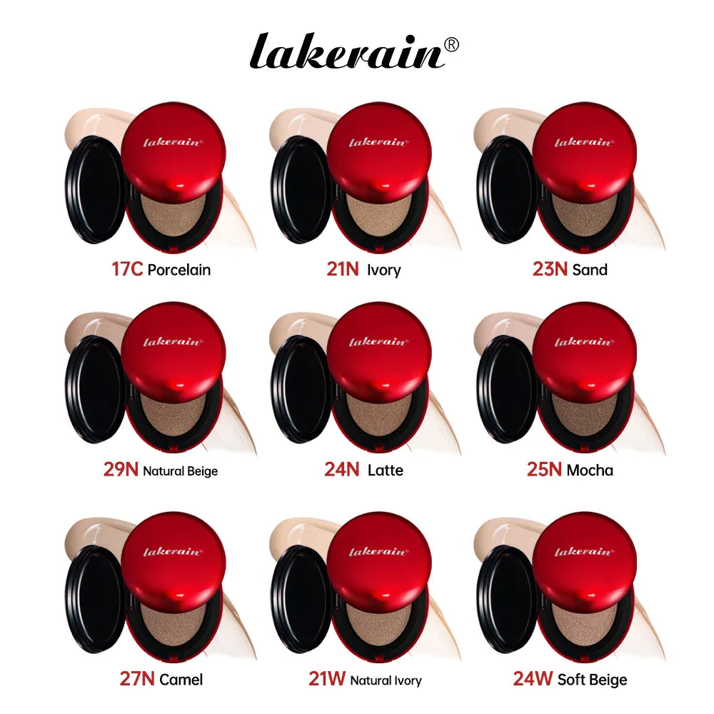 Lakerain Sunscreen Cushion Foundation  Waterproof Long-lasting Brighten Foundation Cream Women Base Makeup Face Korean Cosmetics