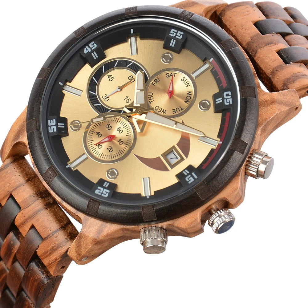 Wooden Watches for Men - Fashion Anniversary Wedding Day Gift for Husband - Premium  from Lizard Vigilante - Just $36.99! Shop now at Lizard Vigilante