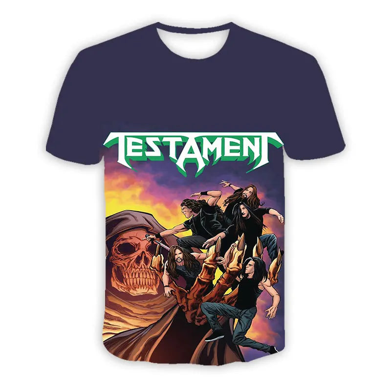 Thrash Metal 3D Printed Testament ROCK Casual T-shirts  Hip Hop T Shirts Harajuku Styles Tops Clothing for Men/Women - Premium T-Shirt from Lizard Vigilante - Just $28.99! Shop now at Lizard Vigilante