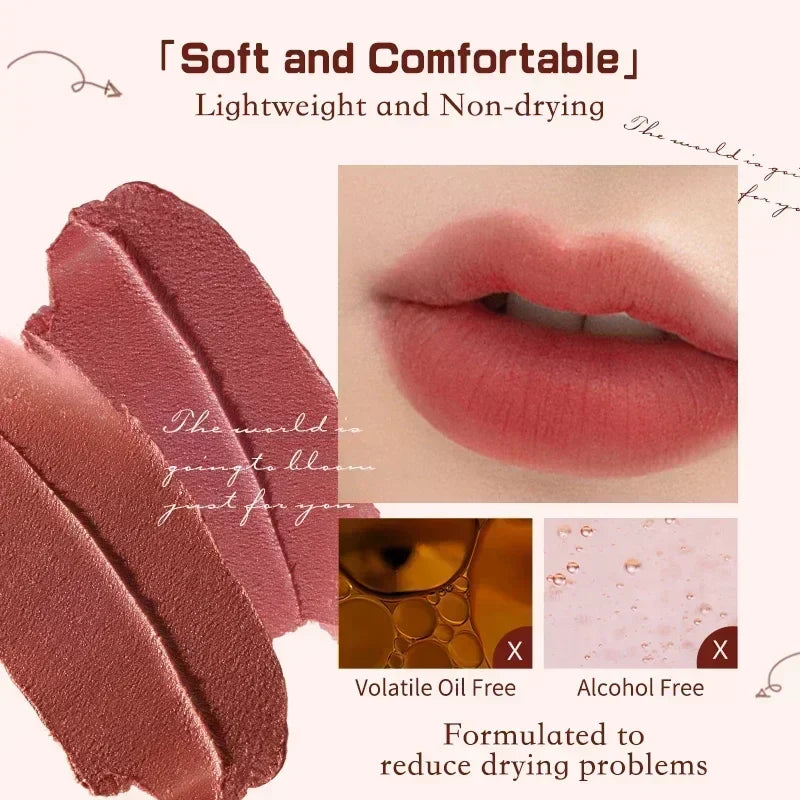 Flower Knows Strawberry Rococo Series Cloud Lip Cream Lip Gloss Long Lasting Velvet Lip Tint Lipstick for Women Cosmetic