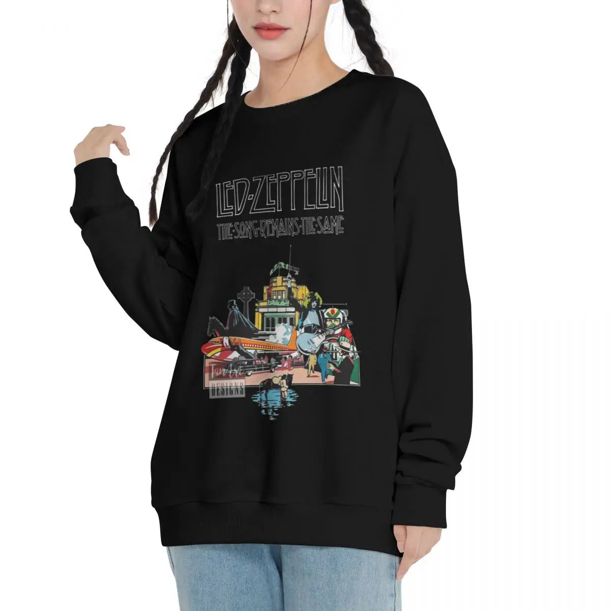 Epic Led Zeppelin Sweatshirt – Rock Your Style in Cozy Cotton-Poly Blend, Long Sleeve Casual Sweatshirt for Men & Women | Autumn & Winter Essential - Premium Hoodie from Lizard Vigilante - Just $36.88! Shop now at Lizard Vigilante