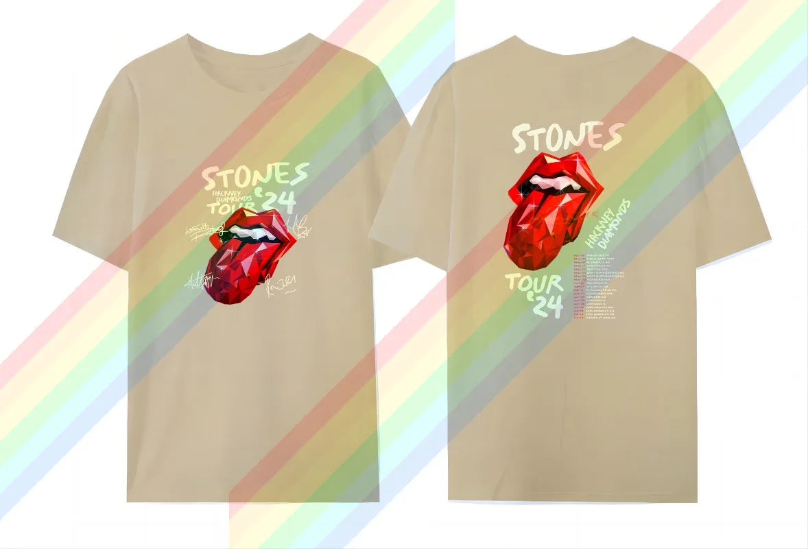 The Rolling Stones Hackney Diamonds Live Licks T-shirt Large Size Men & Women's Unisex Cotton Short Sleeve - Lizard Vigilante