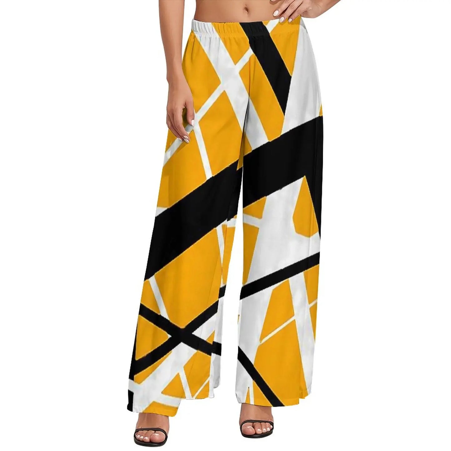 Vintage Van Halen Women's Wide Leg Casual Trousers – High Waist Street Fashion Gift - Premium pants from Lizard Vigilante - Just $45.88! Shop now at Lizard Vigilante