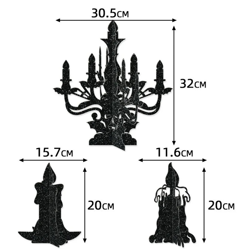 Halloween Decoration 6pcs Candlestick Ornament Haunted House Dining Table Arrangement Festival Supplies Happy Halloween Day