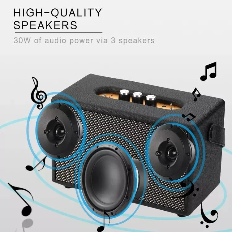 🔊 KEEGAR BloodRiff Retro Bluetooth Speaker — 200W Wooden Portable Sound Beast with Hi-Res Stereo for Rockers, Rebels & Road Dogs