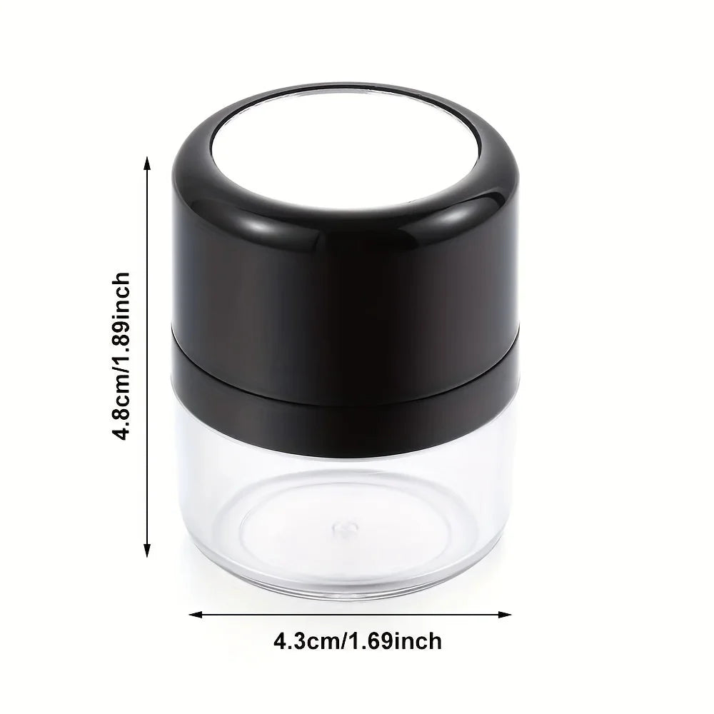 Travel-Friendly Loose Powder Case with Mushroom Sponge Puff & Mirror - Compact, Fragrance-Free Cosmetic Foundation Box