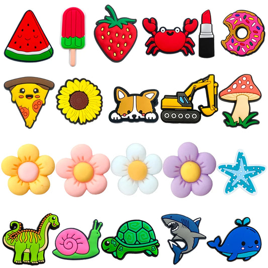 1pcs cartoon snail turtle fish shoe Charms Aceessories for Sandals pins Decorate girls kid Gifts