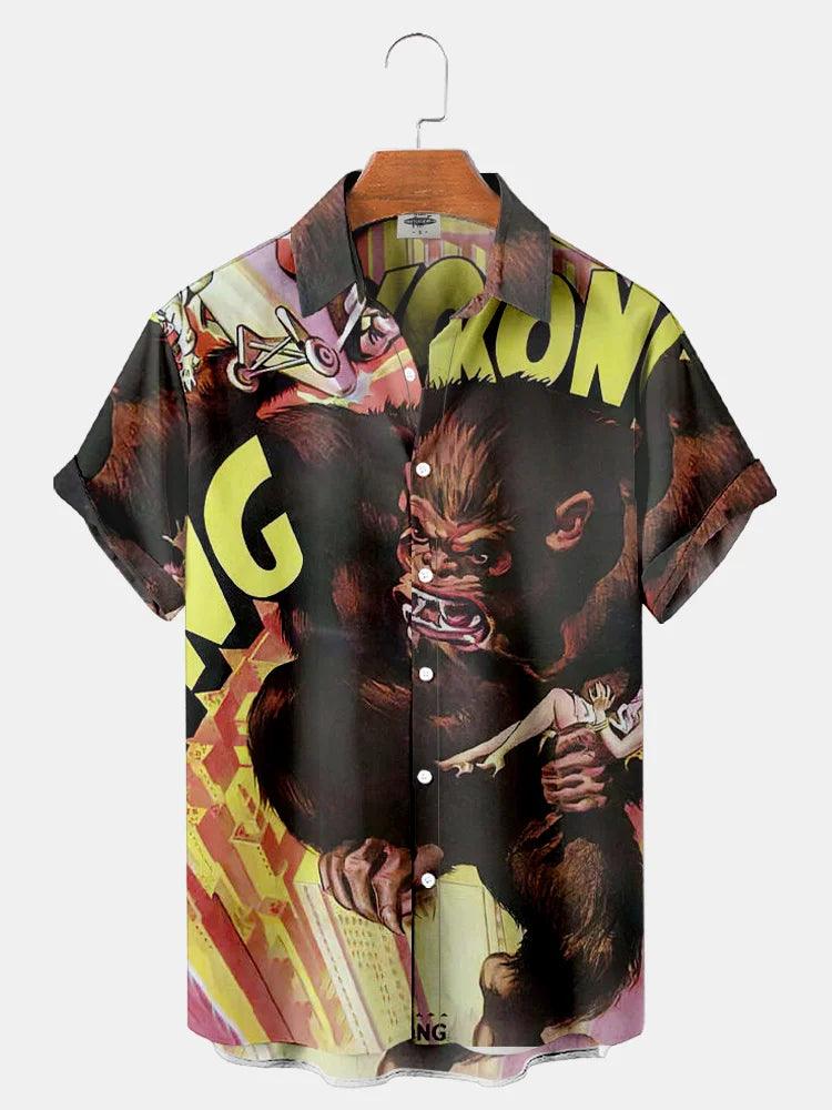 Clothing Funny For Men Shirts Hawaiian Harajuku 3D Printing Oversized Camisa Button Down Collar - Lizard Vigilante