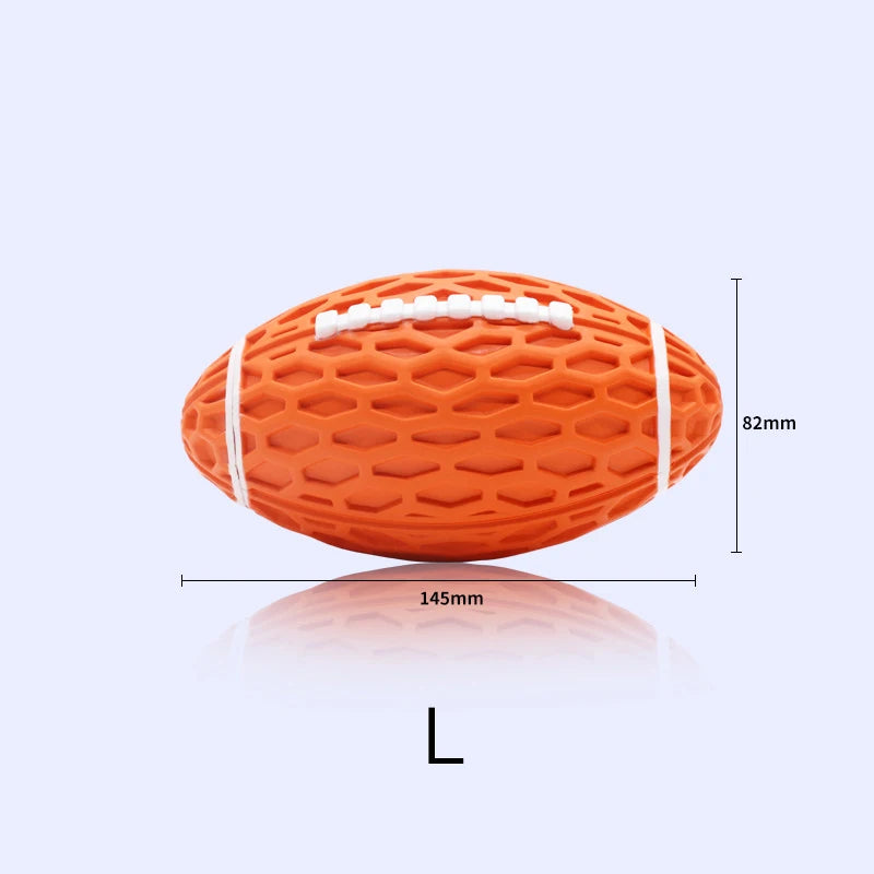 Football Dog Toy Rubber Pet Rugby Squeaky Sounding Ball Teeth Cleaning Chew Toy Interactive Play Pet Supplies Accessories - Premium pet toy from Lizard Vigilante - Just $19.99! Shop now at Lizard Vigilante