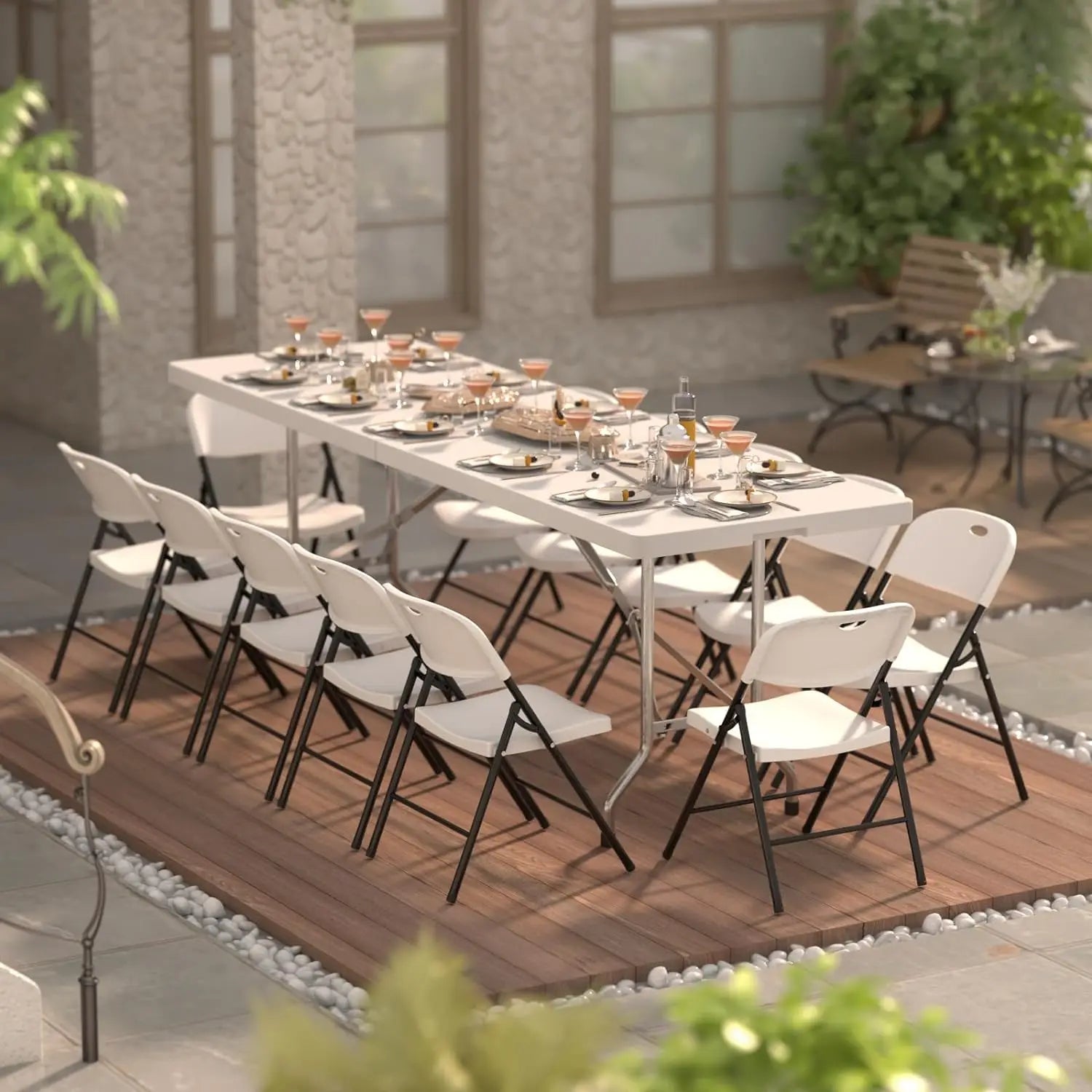 10-Pack Heavy Duty 650 lb Capacity Folding Chairs with Reinforced Steel Frame - Durable Plastic Seating for Indoor & Outdoor Events - Premium folding chairs from Lizard Vigilante - Just $388.88! Shop now at Lizard Vigilante