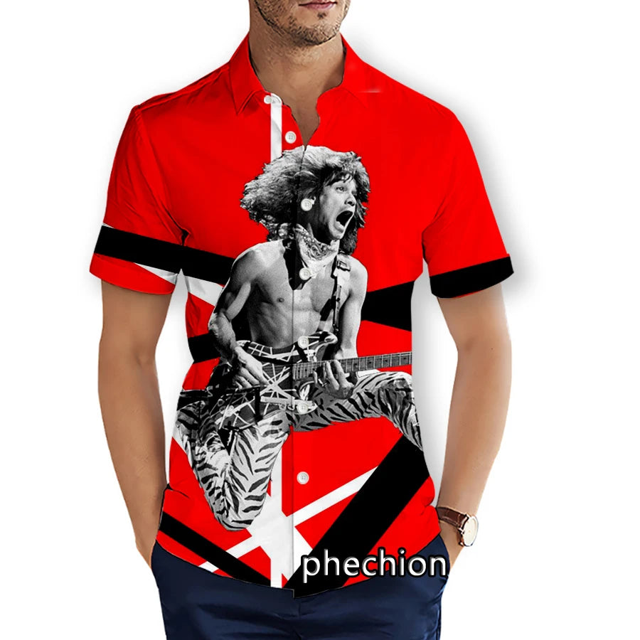 Van Halen 3D Printed Shirts Hawaiian Shirt Summer Mens Short Sleeve Beach Fashion Streetwear - Premium shirt from Lizard Vigilante - Just $38.99! Shop now at Lizard Vigilante