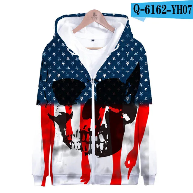 USA Flag Hoodies 3 to 14 Years Kids Hoody American Stars and Stripes Clothing Tops Boys Girls Sweatshirt Outerwear Jacket Children Clothes - Premium Long-sleeve hoodie from Lizard Vigilante - Just $39.99! Shop now at Lizard Vigilante