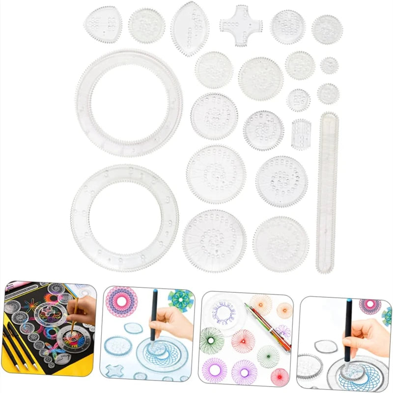 Spirograph Ruler Drawing Scratch Painting Toys – Interlocking Gears 22/4/1PC - Premium toy from Lizard Vigilante - Just $12.99! Shop now at Lizard Vigilante