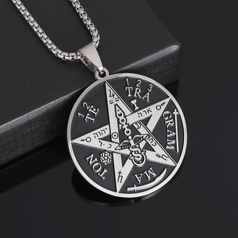 Fashionable Neptune Poseidon Trident Metal Pendant Necklace Men's Biker Gothic Rock Motorcycle Fashion Jewelry Gift - Lizard Vigilante