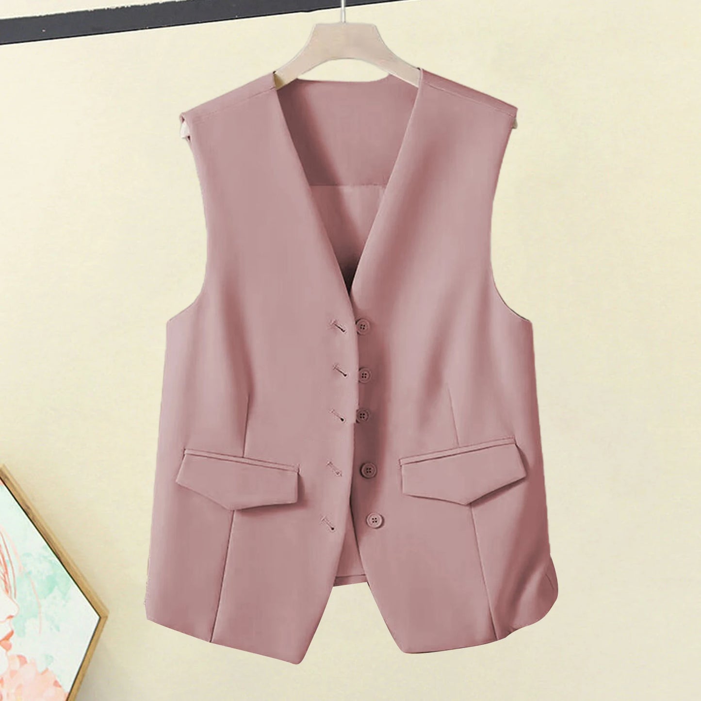 Women Suit Vest - Elegant V-Neck Sleeveless Waistcoat - Premium vest from Lizard Vigilante - Just $28.88! Shop now at Lizard Vigilante