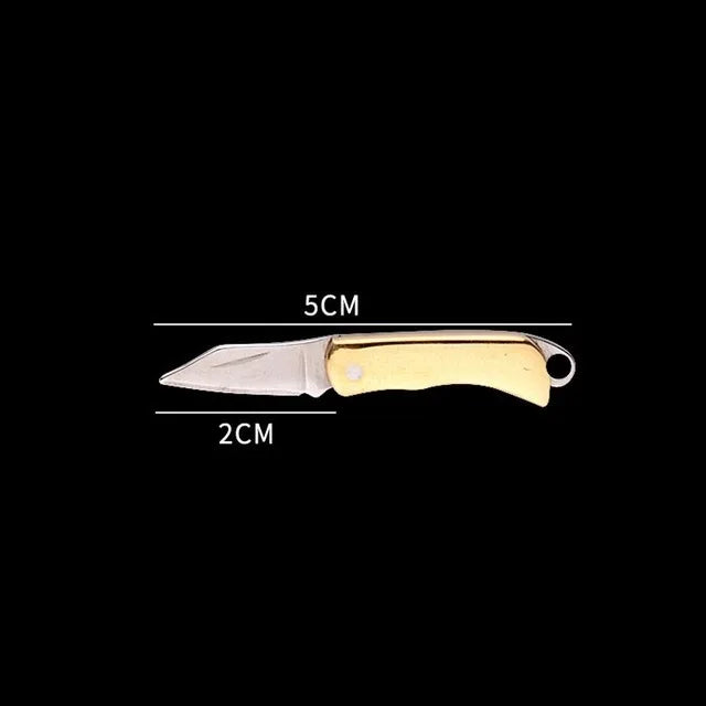 Mini Brass Folding Knife Sharp Delicate Knife Gift Outdoor Carry Key Chain Pendant Pocket Knife Self-defence Delivery Tools - Premium  from Lizard Vigilante - Just $5.99! Shop now at Lizard Vigilante