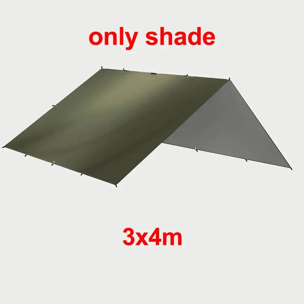 4x4m 4x3m 3x3m 19 Hang Points Tent Tarp Survival Sun Shelter Shade Canopy Outdoor Backpacking Waterproof Camping Awning SunShade