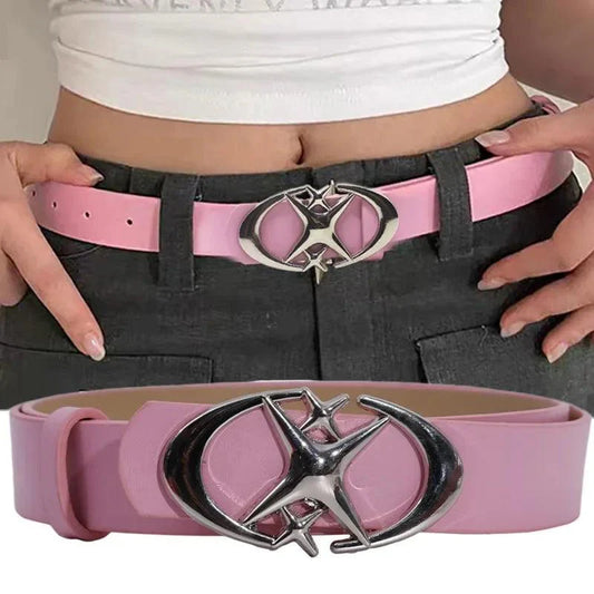 Punk Moon Star Buckle Belt - Y2K Gothic Waist Belt for Women - Premium belt from Lizard Vigilante - Just $19.88! Shop now at Lizard Vigilante