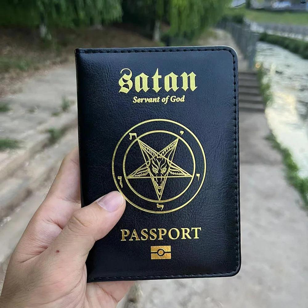 Devil Satan Goat Baphomet Passport Cover Travel Satanic Passport Holder Goat's Head Witchcraft Cover on The Passport - Lizard Vigilante