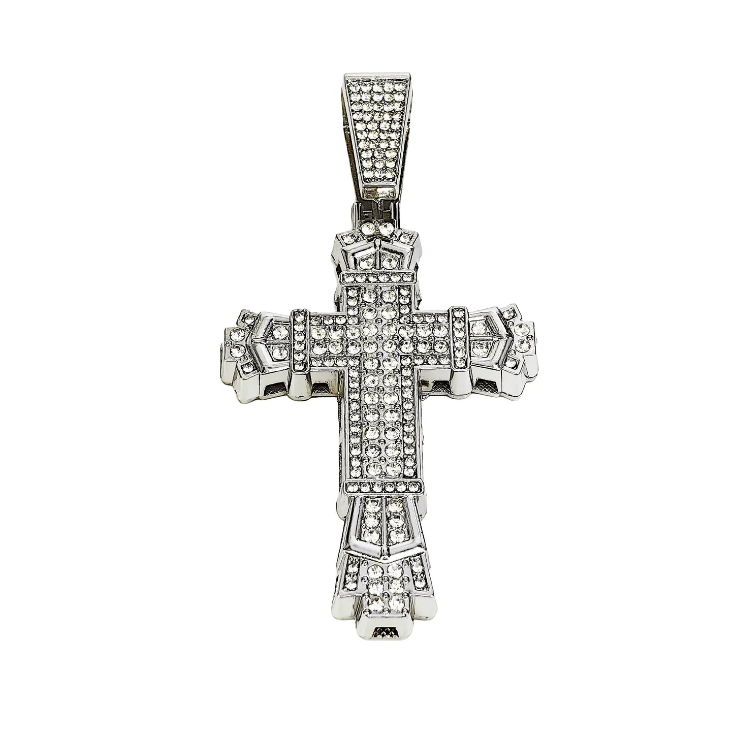 Rap Cross Pendant Necklace | Rhinestone Hip-Hop Jewelry | Unisex Gold and Silver Chains - Premium Necklace from Lizard Vigilante - Just $15.99! Shop now at Lizard Vigilante