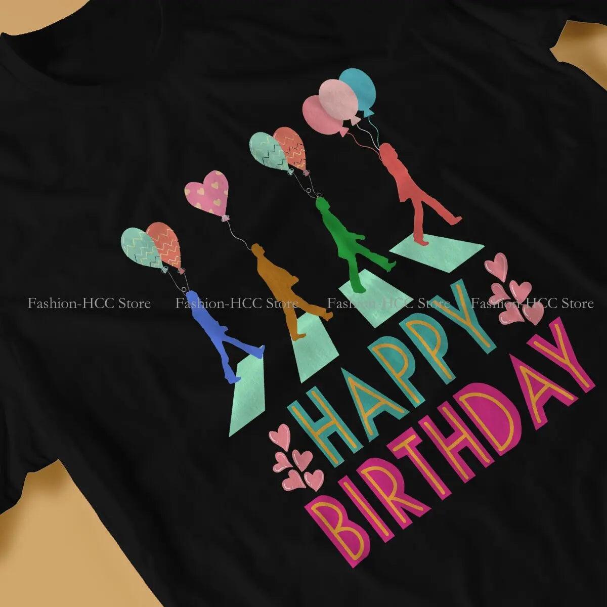 The Beatle Birthday Song O Neck TShirt Band Basic Polyester Tee Shirt Man's Tops - Lizard Vigilante