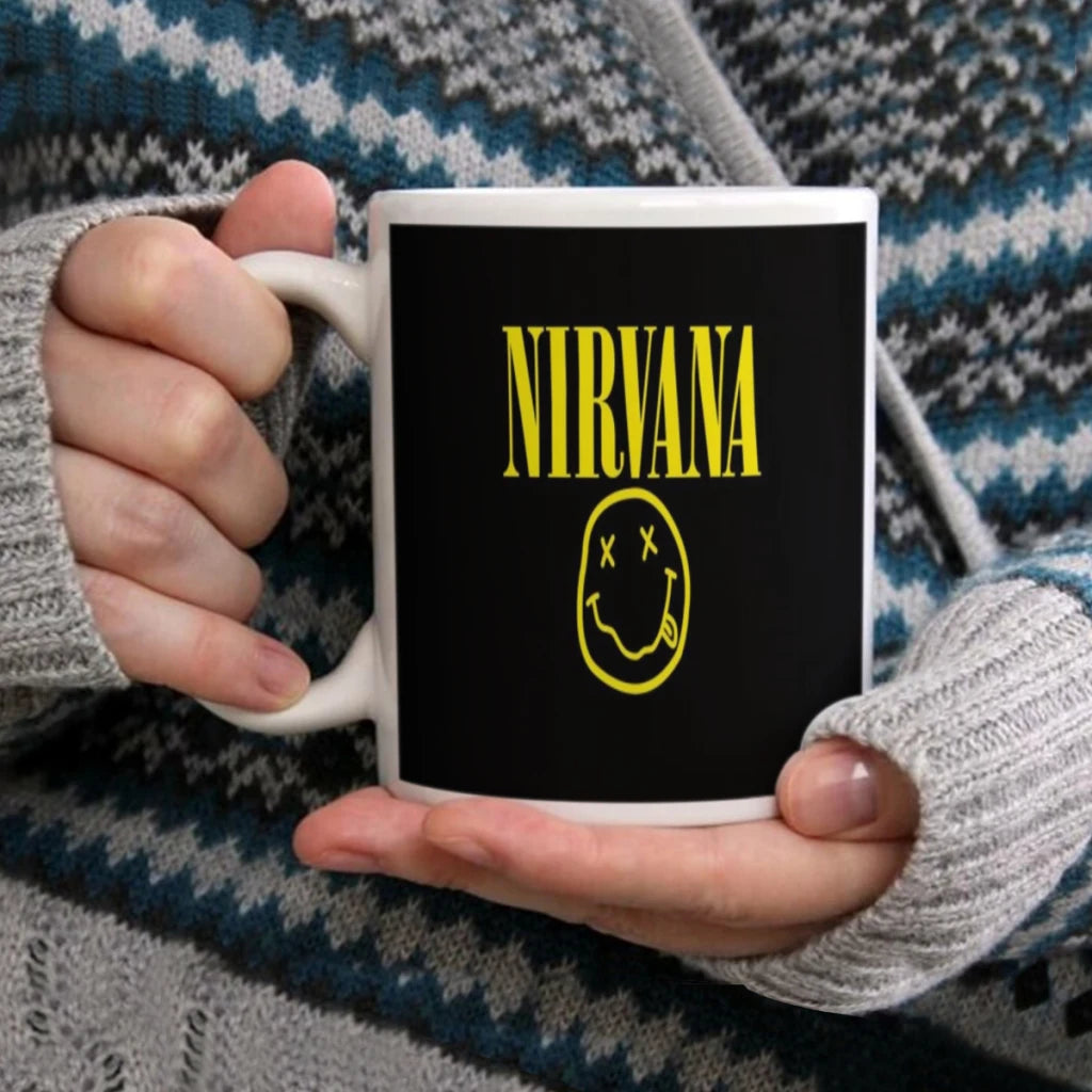 Nirvana Rock Band Ceramic Mug – 11oz Multifunctional Coffee Cup for Tea, Office, and Home Use - Premium mug from Lizard Vigilante - Just $15.88! Shop now at Lizard Vigilante