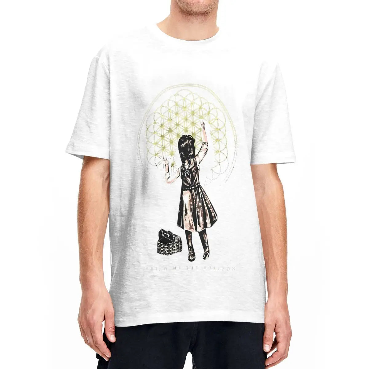 Bring Me The Horizon Men's Cotton T-Shirt – Short Sleeve Summer Music Tee - Premium T-Shirt from Lizard Vigilante - Just $33.88! Shop now at Lizard Vigilante