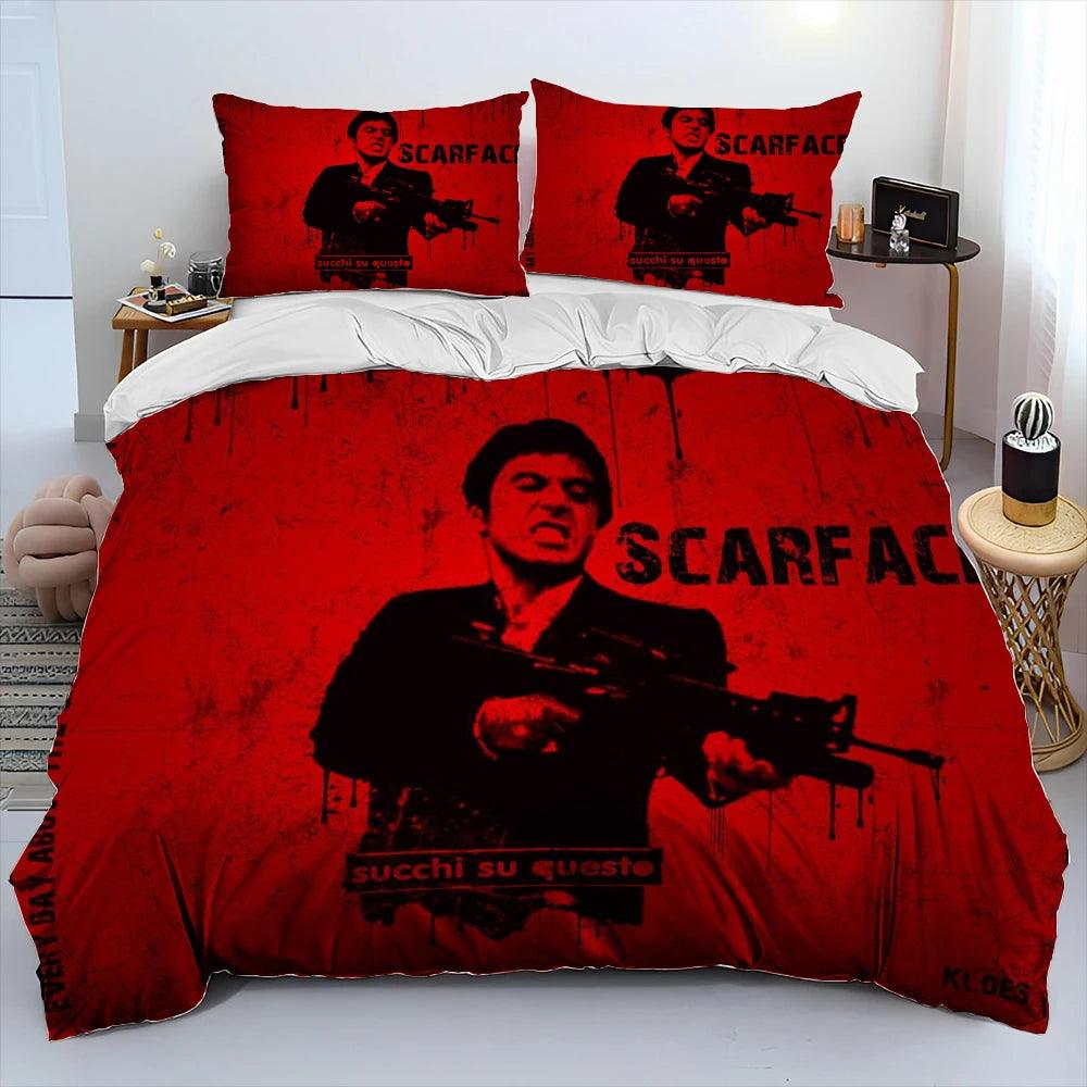 Scarface 1983 Movie Tony 3D Printing Comforter Bedding Set,Duvet Cover Bed Set Quilt Cover Pillowcase,King Queen Size Bedding Set Kid - Premium bed spread from Lizard Vigilante - Just $62.99! Shop now at Lizard Vigilante