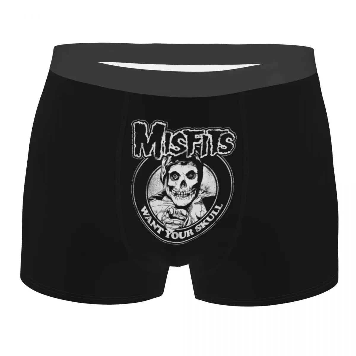 Misfits Skull Underwear Men Stretch Heavy Metal Music Boxer Briefs Shorts Panties Soft Sexy Underpants For Male - Lizard Vigilante