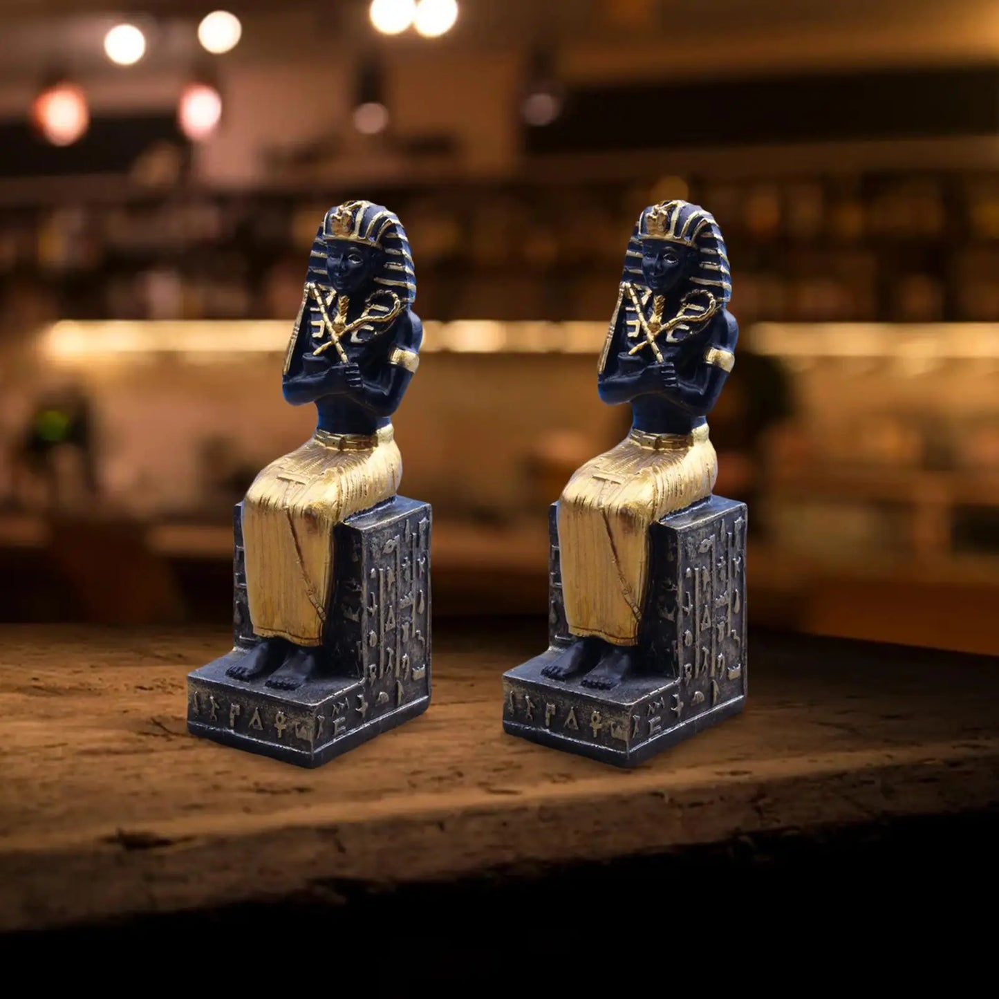 2 Pieces Pharaoh Figurine Sculpture Collectible Artware for Desktop