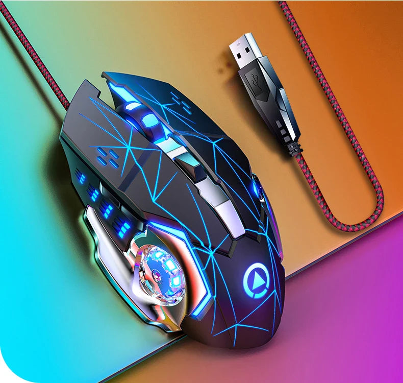 G15 Mechanical Gaming Mouse 7-Color Breathing Light Wired Laptop USB Desktop Office Computer Gaming Mouse Mute