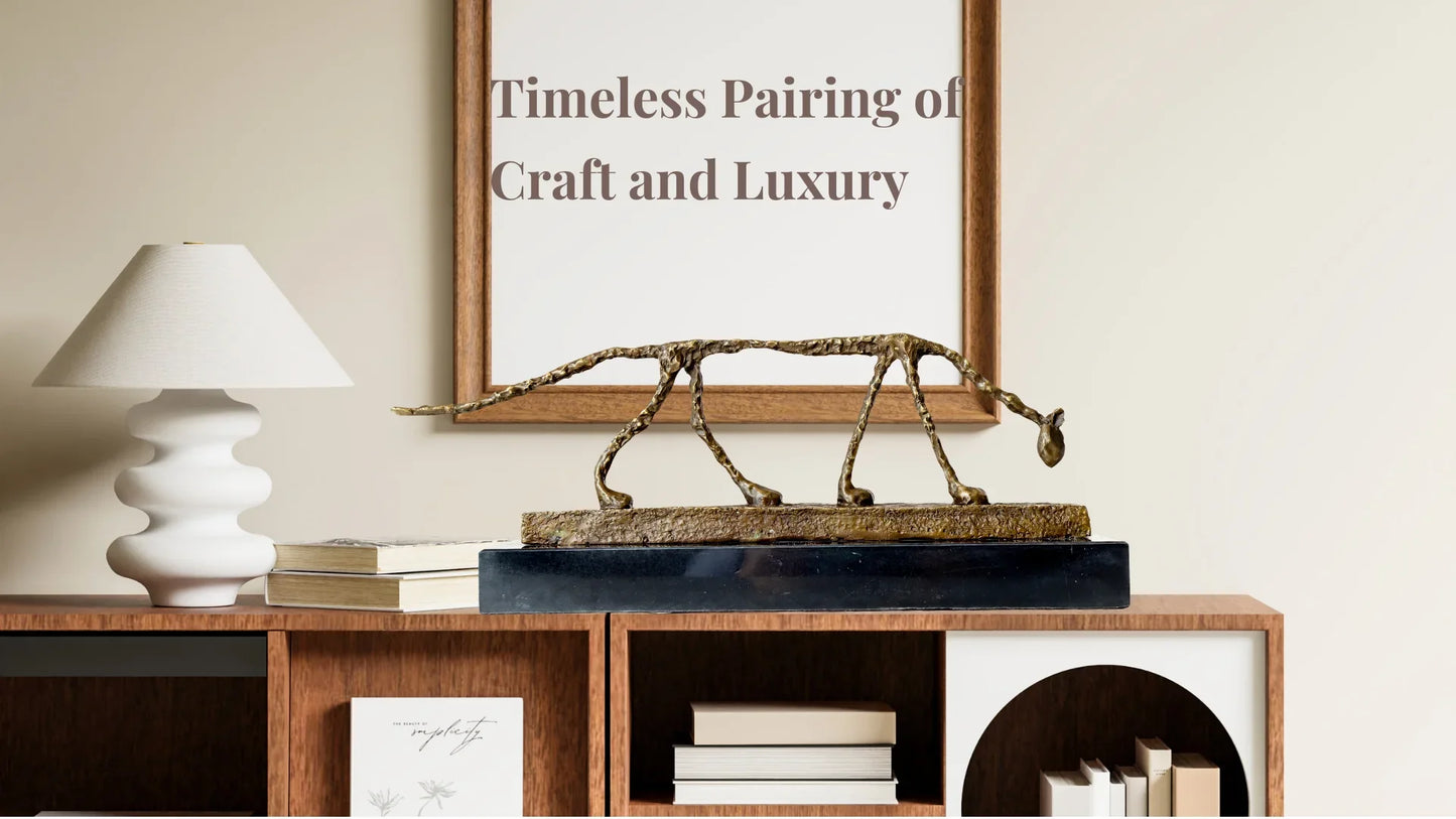 Bronze Cat Statue Abstract Cat Sculpture Classical Giacometti Art Reproduction Skeleton Animal Statue For Home Decor Collection