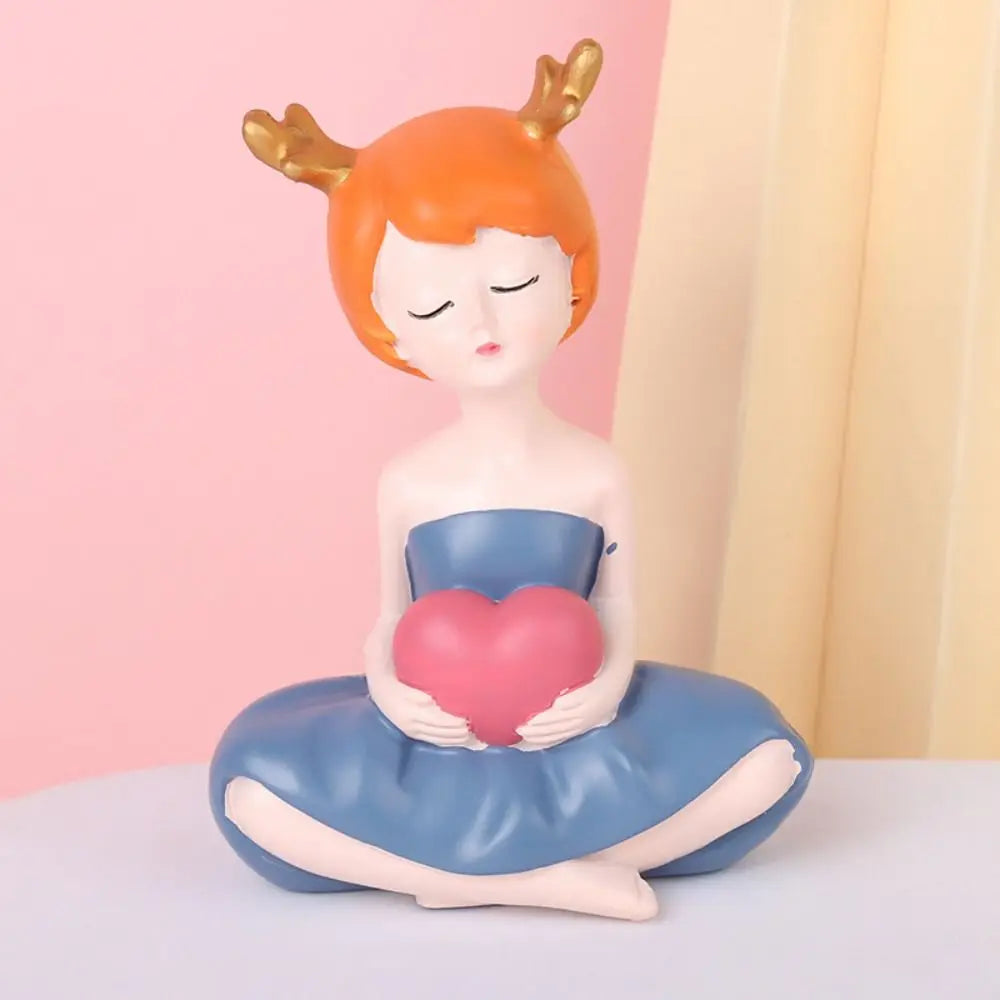 Crafts Resin Little Girl Statue Cute Creative People Sculpture Handicraft Waterproof Miniatures Figurine Living Room