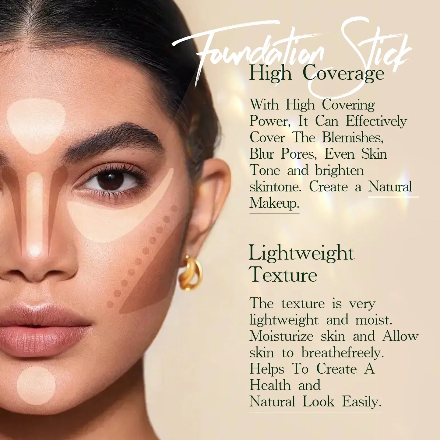 Concealer Foundation Make-up Stick Oil Control Natural Isolation Bb Cream Moisturizing Long-term Liquid Foundation Cosmetics