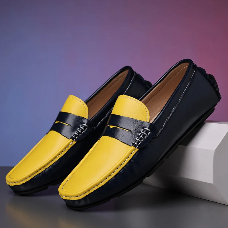 Men’s Italian Genuine Leather Loafers – Luxury Breathable Slip-On Moccasins, Casual & Formal Comfortable Driving Shoes - Premium loaferr from Lizard Vigilante - Just $36.99! Shop now at Lizard Vigilante