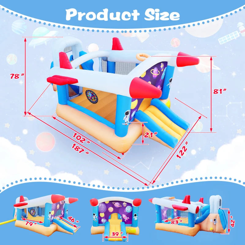 Inflatable Water Slide Trampoline Bouncing House – Outdoor Fun for Kids, 227 x 205 x 97 Inches - Premium playhouse from Lizard Vigilante - Just $294.99! Shop now at Lizard Vigilante