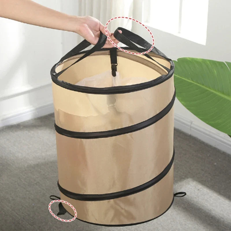 Folding Camping Trash Can Reusable Yard Waste Bag Portable Garbage Bin Container Dropshipping