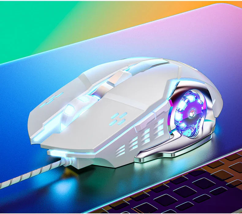 G15 Mechanical Gaming Mouse 7-Color Breathing Light Wired Laptop USB Desktop Office Computer Gaming Mouse Mute
