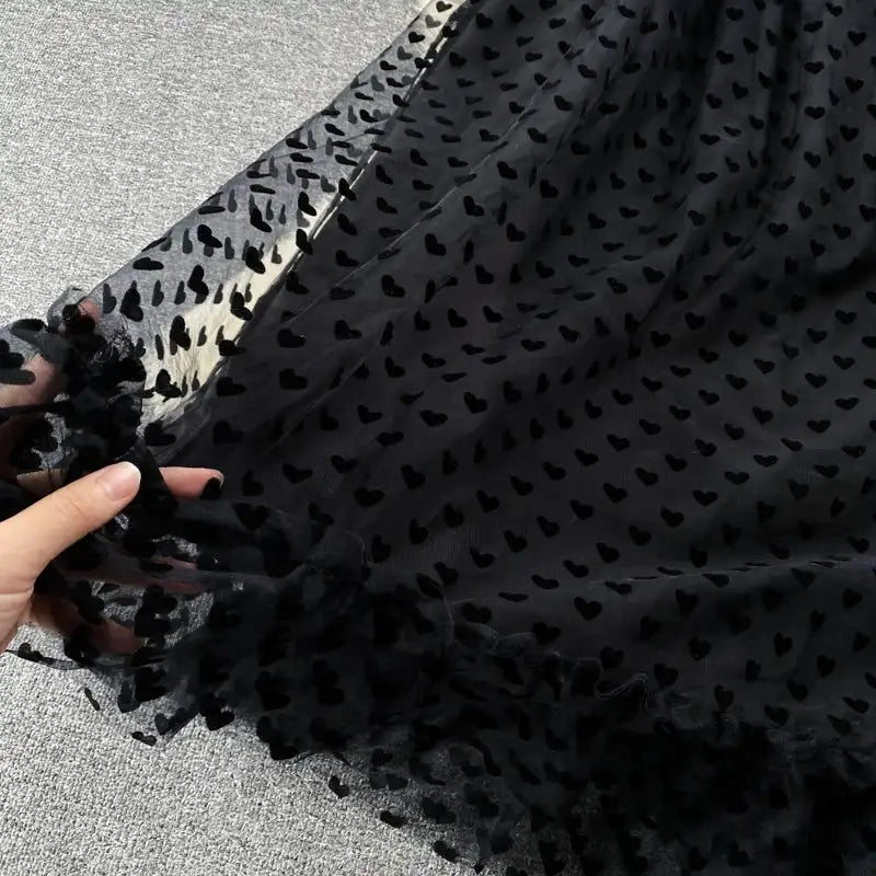 SINGREINY High Quality A Line Mesh Long Dress Spaghetti Strap Sleeveless Sheath Sundress 2023 Women Fashion Dot Print Maxi Dress