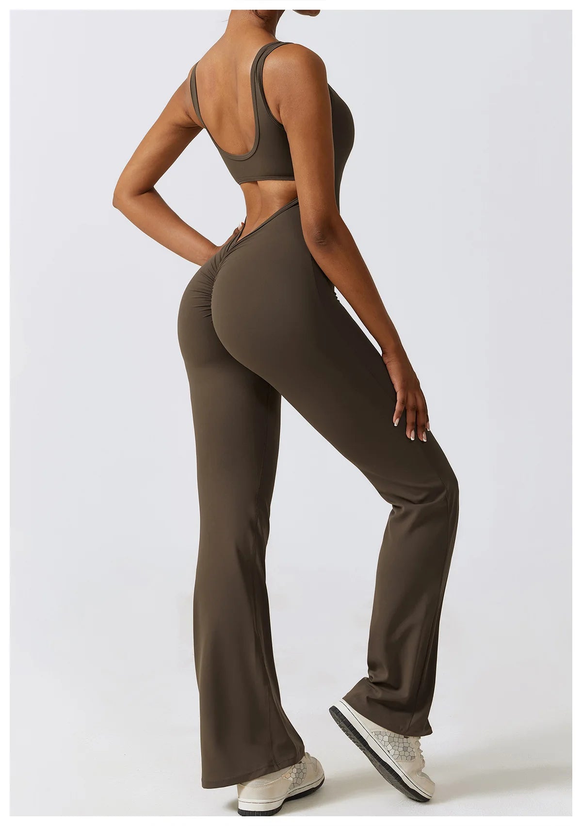 Sexy Back V Jumpsuit Gym Set Women Training Yoga Suit Sportswear Women Sports Jumpsuit Fitness Rompers Stretch Workout Bodysuits - Premium  from Lizard Vigilante - Just $36.99! Shop now at Lizard Vigilante